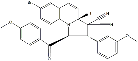 7-bromo-1-(4-methoxybenzoyl)-2-(3-methoxyphenyl)-1,2-dihydropyrrolo[1,2-a]quinoline-3,3(3aH)-dicarbonitrile 结构式