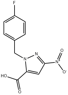 1-(4-fluorobenzyl)-3-nitro-1H-pyrazole-5-carboxylicacid 结构式