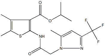 isopropyl 4,5-dimethyl-2-({[5-methyl-3-(trifluoromethyl)-1H-pyrazol-1-yl]acetyl}amino)-3-thiophenecarboxylate 结构式