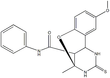 (9S)-4-methoxy-9-methyl-N-phenyl-11-thioxo-8-oxa-10,12-diazatricyclo[7.3.1.0~2,7~]trideca-2,4,6-triene-13-carboxamide 结构式