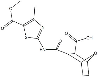 3-({[5-(methoxycarbonyl)-4-methyl-1,3-thiazol-2-yl]amino}carbonyl)-7-oxabicyclo[2.2.1]heptane-2-carboxylic acid 结构式