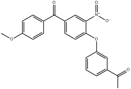 1-{3-[2-nitro-4-(4-methoxybenzoyl)phenoxy]phenyl}ethanone 结构式