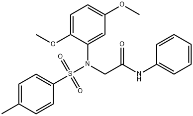 2-{2,5-dimethoxy[(4-methylphenyl)sulfonyl]anilino}-N-phenylacetamide 结构式
