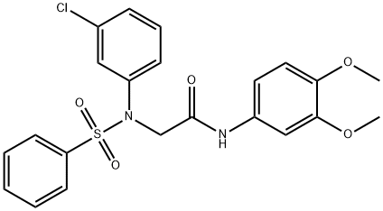 2-[3-chloro(phenylsulfonyl)anilino]-N-(3,4-dimethoxyphenyl)acetamide 结构式