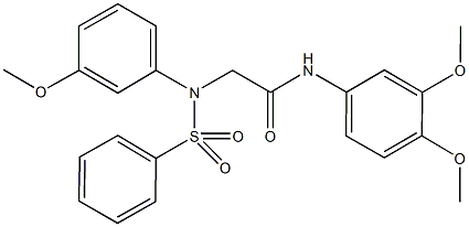 N-(3,4-dimethoxyphenyl)-2-[3-methoxy(phenylsulfonyl)anilino]acetamide 结构式