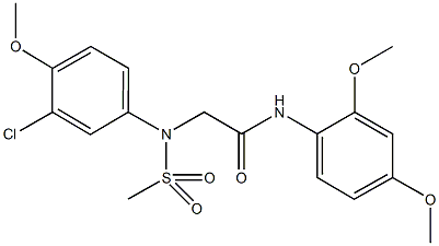2-[3-chloro-4-methoxy(methylsulfonyl)anilino]-N-(2,4-dimethoxyphenyl)acetamide 结构式