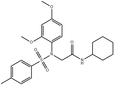 N-cyclohexyl-2-{2,4-dimethoxy[(4-methylphenyl)sulfonyl]anilino}acetamide 结构式