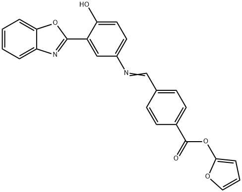 2-furyl 4-({[3-(1,3-benzoxazol-2-yl)-4-hydroxyphenyl]imino}methyl)benzoate 结构式