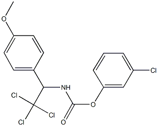 3-chlorophenyl 2,2,2-trichloro-1-(4-methoxyphenyl)ethylcarbamate 结构式