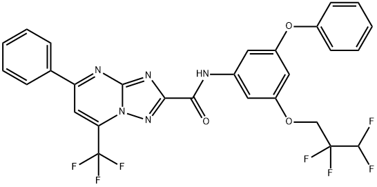 N-[3-phenoxy-5-(2,2,3,3-tetrafluoropropoxy)phenyl]-5-phenyl-7-(trifluoromethyl)[1,2,4]triazolo[1,5-a]pyrimidine-2-carboxamide 结构式