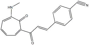 4-{3-[6-(methylamino)-7-oxo-1,3,5-cycloheptatrien-1-yl]-3-oxo-1-propenyl}benzonitrile 结构式