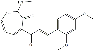 2-[3-(2,4-dimethoxyphenyl)acryloyl]-7-(methylamino)-2,4,6-cycloheptatrien-1-one 结构式