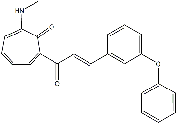 2-(methylamino)-7-[3-(3-phenoxyphenyl)acryloyl]-2,4,6-cycloheptatrien-1-one 结构式