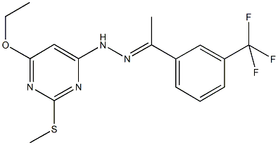 1-[3-(trifluoromethyl)phenyl]ethanone [6-ethoxy-2-(methylsulfanyl)-4-pyrimidinyl]hydrazone 结构式