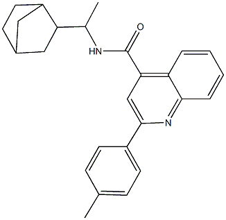 N-(1-bicyclo[2.2.1]hept-2-ylethyl)-2-(4-methylphenyl)-4-quinolinecarboxamide 结构式