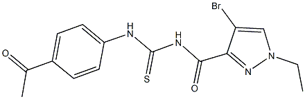 N-(4-acetylphenyl)-N'-[(4-bromo-1-ethyl-1H-pyrazol-3-yl)carbonyl]thiourea 结构式