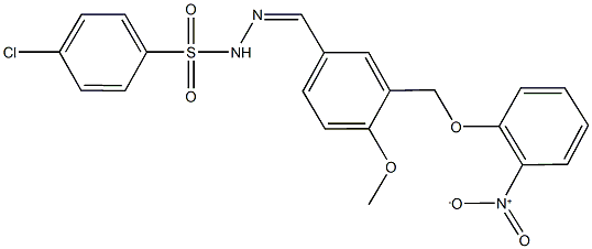 4-chloro-N'-[3-({2-nitrophenoxy}methyl)-4-methoxybenzylidene]benzenesulfonohydrazide 结构式