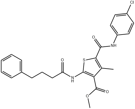 methyl 5-[(4-chloroanilino)carbonyl]-4-methyl-2-[(4-phenylbutanoyl)amino]thiophene-3-carboxylate 结构式