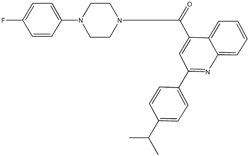 4-{[4-(4-fluorophenyl)-1-piperazinyl]carbonyl}-2-(4-isopropylphenyl)quinoline 结构式