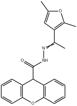 N'-[1-(2,5-dimethyl-3-furyl)ethylidene]-9H-xanthene-9-carbohydrazide 结构式