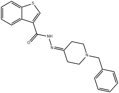 N'-(1-benzyl-4-piperidinylidene)-1-benzothiophene-3-carbohydrazide 结构式