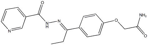 2-{4-[N-(3-pyridinylcarbonyl)propanehydrazonoyl]phenoxy}acetamide 结构式