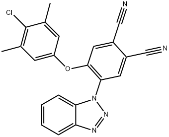 4-(1H-1,2,3-benzotriazol-1-yl)-5-(4-chloro-3,5-dimethylphenoxy)phthalonitrile 结构式