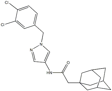 2-(1-adamantyl)-N-[1-(3,4-dichlorobenzyl)-1H-pyrazol-4-yl]acetamide 结构式