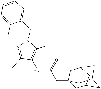 2-(1-adamantyl)-N-[3,5-dimethyl-1-(2-methylbenzyl)-1H-pyrazol-4-yl]acetamide 结构式