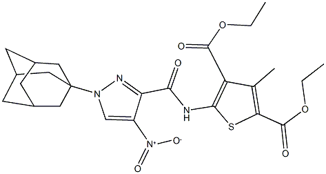 diethyl 5-[({1-(1-adamantyl)-4-nitro-1H-pyrazol-3-yl}carbonyl)amino]-3-methyl-2,4-thiophenedicarboxylate 结构式
