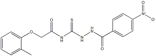 N-[(2-{4-nitrobenzoyl}hydrazino)carbothioyl]-2-(2-methylphenoxy)acetamide 结构式