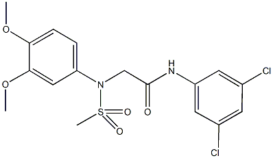 N-(3,5-dichlorophenyl)-2-[3,4-dimethoxy(methylsulfonyl)anilino]acetamide 结构式