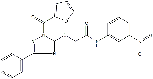 2-{[1-(furan-2-ylcarbonyl)-3-phenyl-1H-1,2,4-triazol-5-yl]sulfanyl}-N-{3-nitrophenyl}acetamide 结构式