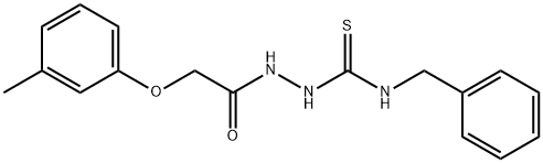 2-{[(3-methylphenyl)oxy]acetyl}-N-(phenylmethyl)hydrazinecarbothioamide 结构式
