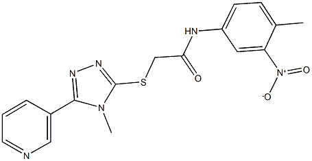 N-{3-nitro-4-methylphenyl}-2-[(4-methyl-5-pyridin-3-yl-4H-1,2,4-triazol-3-yl)sulfanyl]acetamide 结构式