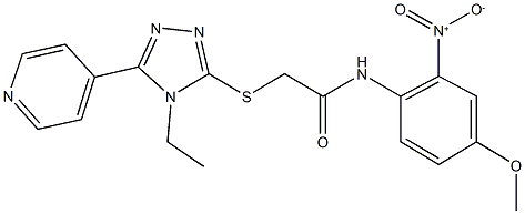 2-[(4-ethyl-5-pyridin-4-yl-4H-1,2,4-triazol-3-yl)sulfanyl]-N-[2-nitro-4-(methyloxy)phenyl]acetamide 结构式