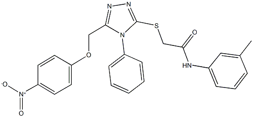 2-{[5-({4-nitrophenoxy}methyl)-4-phenyl-4H-1,2,4-triazol-3-yl]sulfanyl}-N-(3-methylphenyl)acetamide 结构式