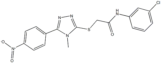 N-(3-chlorophenyl)-2-[(5-{4-nitrophenyl}-4-methyl-4H-1,2,4-triazol-3-yl)sulfanyl]acetamide 结构式