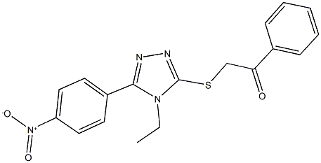 2-[(4-ethyl-5-{4-nitrophenyl}-4H-1,2,4-triazol-3-yl)sulfanyl]-1-phenylethanone 结构式