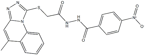 N'-{4-nitrobenzoyl}-2-[(5-methyl[1,2,4]triazolo[4,3-a]quinolin-1-yl)sulfanyl]acetohydrazide 结构式