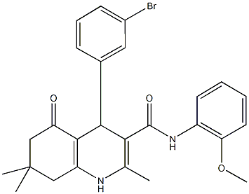 4-(3-bromophenyl)-2,7,7-trimethyl-N-[2-(methyloxy)phenyl]-5-oxo-1,4,5,6,7,8-hexahydroquinoline-3-carboxamide 结构式