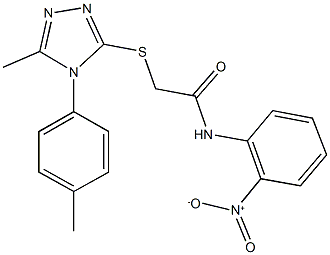 N-{2-nitrophenyl}-2-{[5-methyl-4-(4-methylphenyl)-4H-1,2,4-triazol-3-yl]sulfanyl}acetamide 结构式