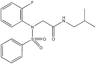 2-[2-fluoro(phenylsulfonyl)anilino]-N-isobutylacetamide 结构式