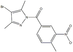 4-bromo-1-{3-nitro-4-methylbenzoyl}-3,5-dimethyl-1H-pyrazole 结构式