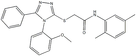 N-(2,5-dimethylphenyl)-2-{[4-(2-methoxyphenyl)-5-phenyl-4H-1,2,4-triazol-3-yl]sulfanyl}acetamide 结构式