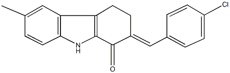 2-(4-chlorobenzylidene)-6-methyl-2,3,4,9-tetrahydro-1H-carbazol-1-one 结构式
