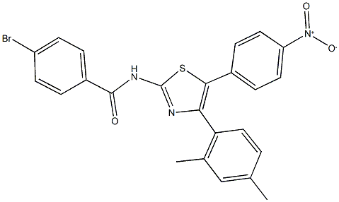 4-bromo-N-(4-(2,4-dimethylphenyl)-5-{4-nitrophenyl}-1,3-thiazol-2-yl)benzamide 结构式