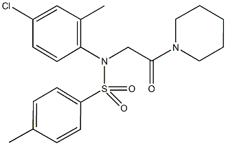 N-(4-chloro-2-methylphenyl)-4-methyl-N-[2-oxo-2-(1-piperidinyl)ethyl]benzenesulfonamide 结构式