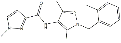 N-[3,5-dimethyl-1-(2-methylbenzyl)-1H-pyrazol-4-yl]-1-methyl-1H-pyrazole-3-carboxamide 结构式