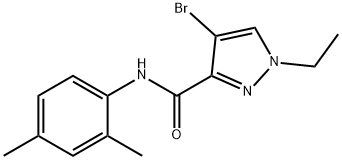 4-bromo-N-(2,4-dimethylphenyl)-1-ethyl-1H-pyrazole-3-carboxamide 结构式